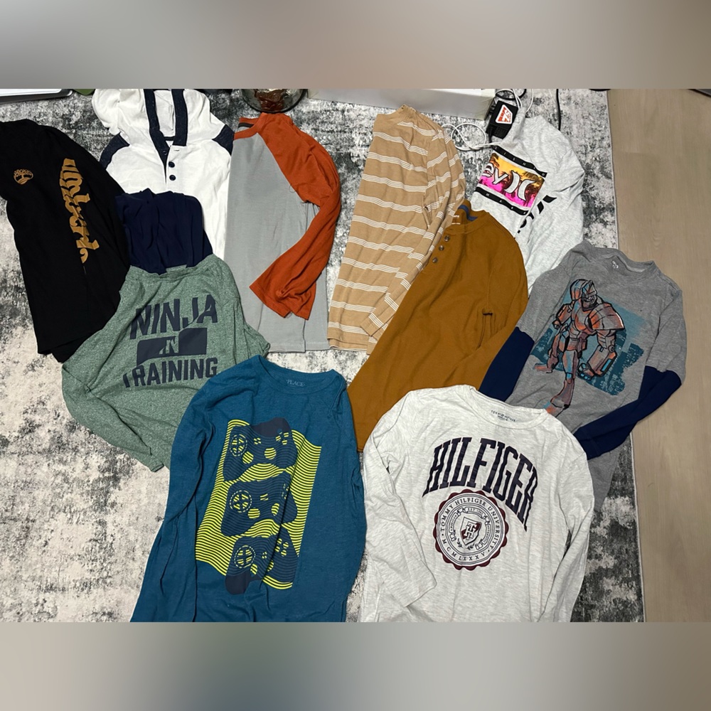 Kids boys long sleeve shirts bundle large 10/12